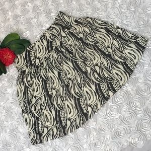 Bob Mackie Cream and Gray Silky- feeling Skirt